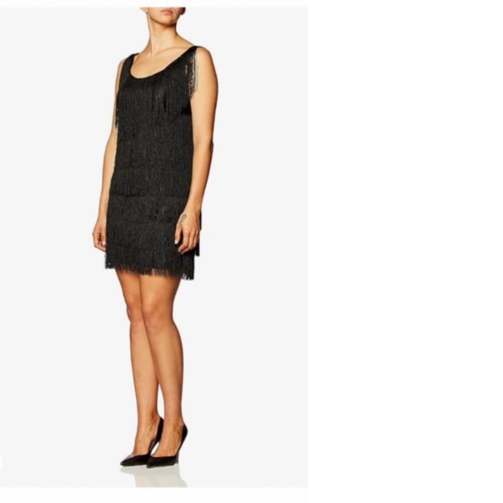 California Costume Gatsby 1920’s Flapper Sequin Fringe Dress M Broadway Plays